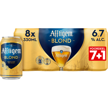 Affligem Blond Bier Blik 7+1 x 330ml Voordeelpack