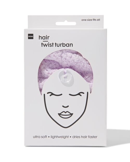 serviette de bain turban microfibre lilas