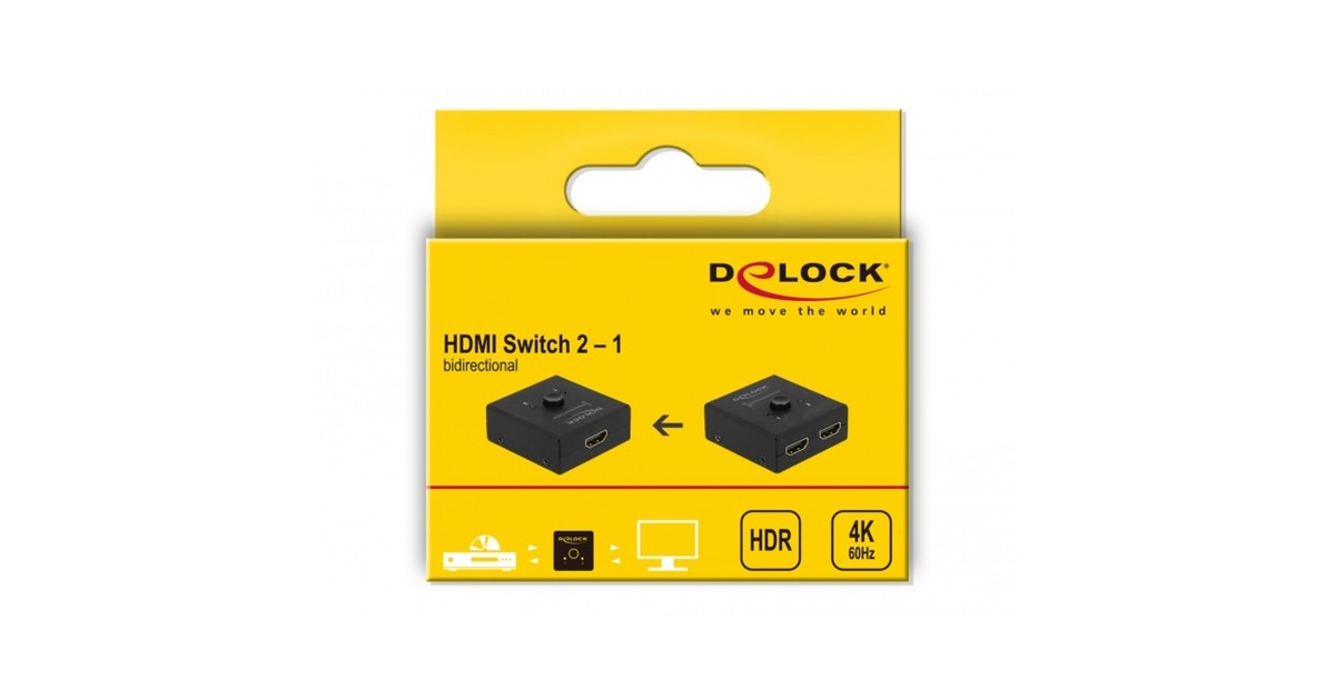 DeLOCKHDMI Switch 2 - 1 bidirectional 4K 60 Hz  (Zwart)