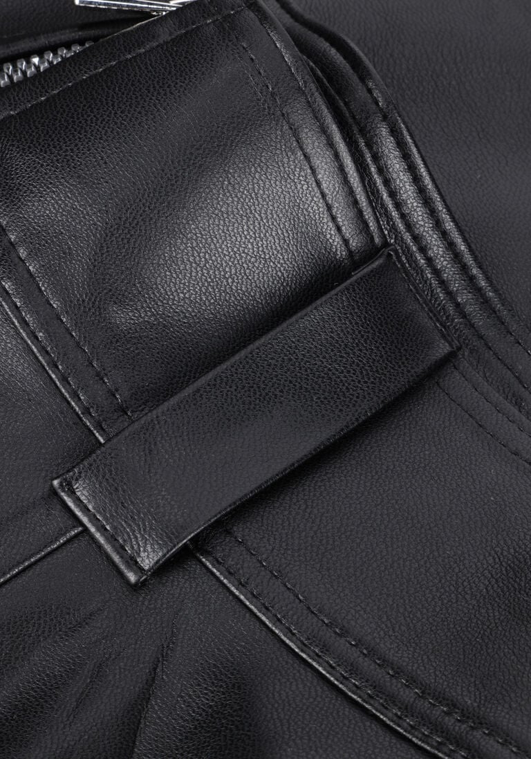 VANILIA zwarte vanilia midirok vegan leather skirt