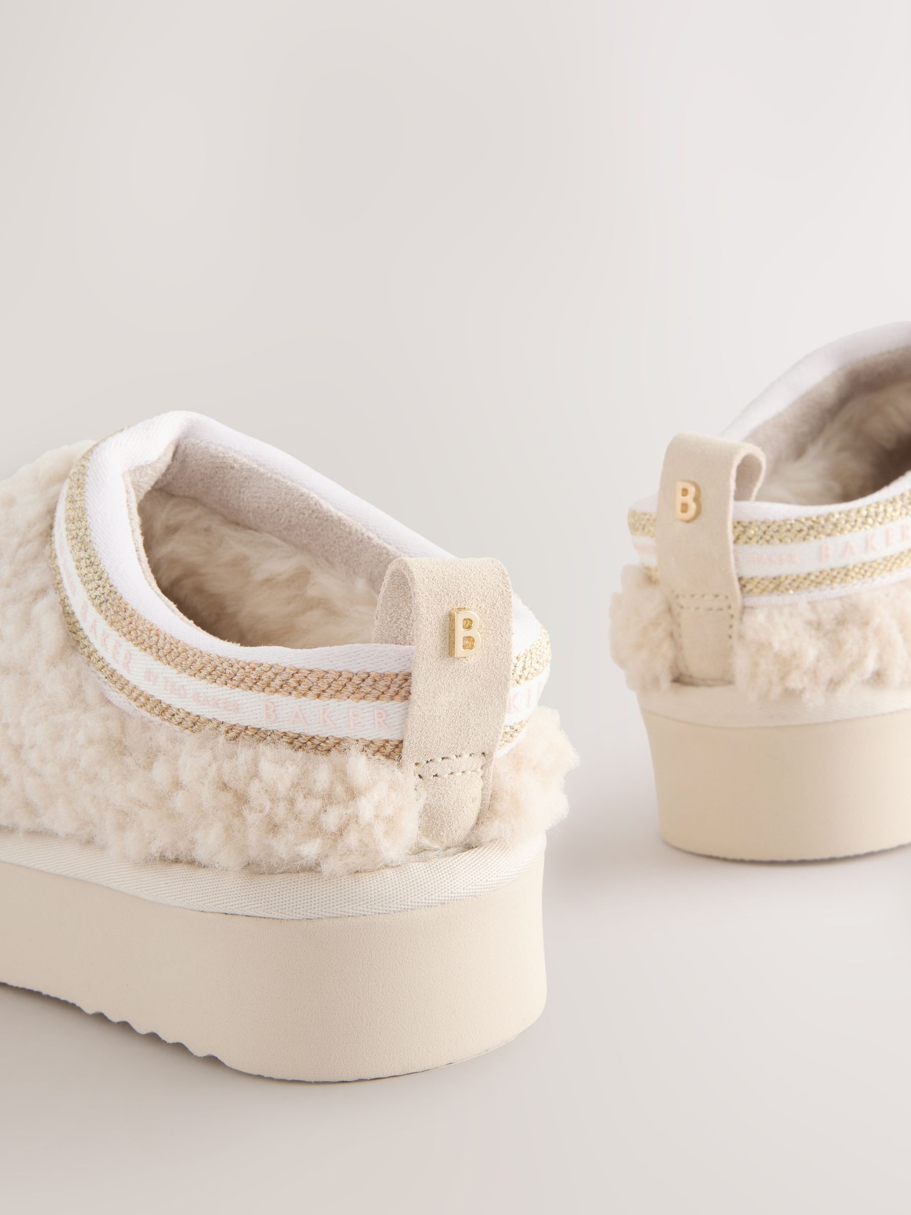 Baker by Ted Baker Cream Borg Cosy Borg Mule Slippers