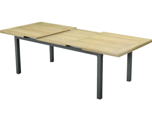 Bellavista Newport eettafel, 100 x 77 cm, aluminium/teakhout, grijs