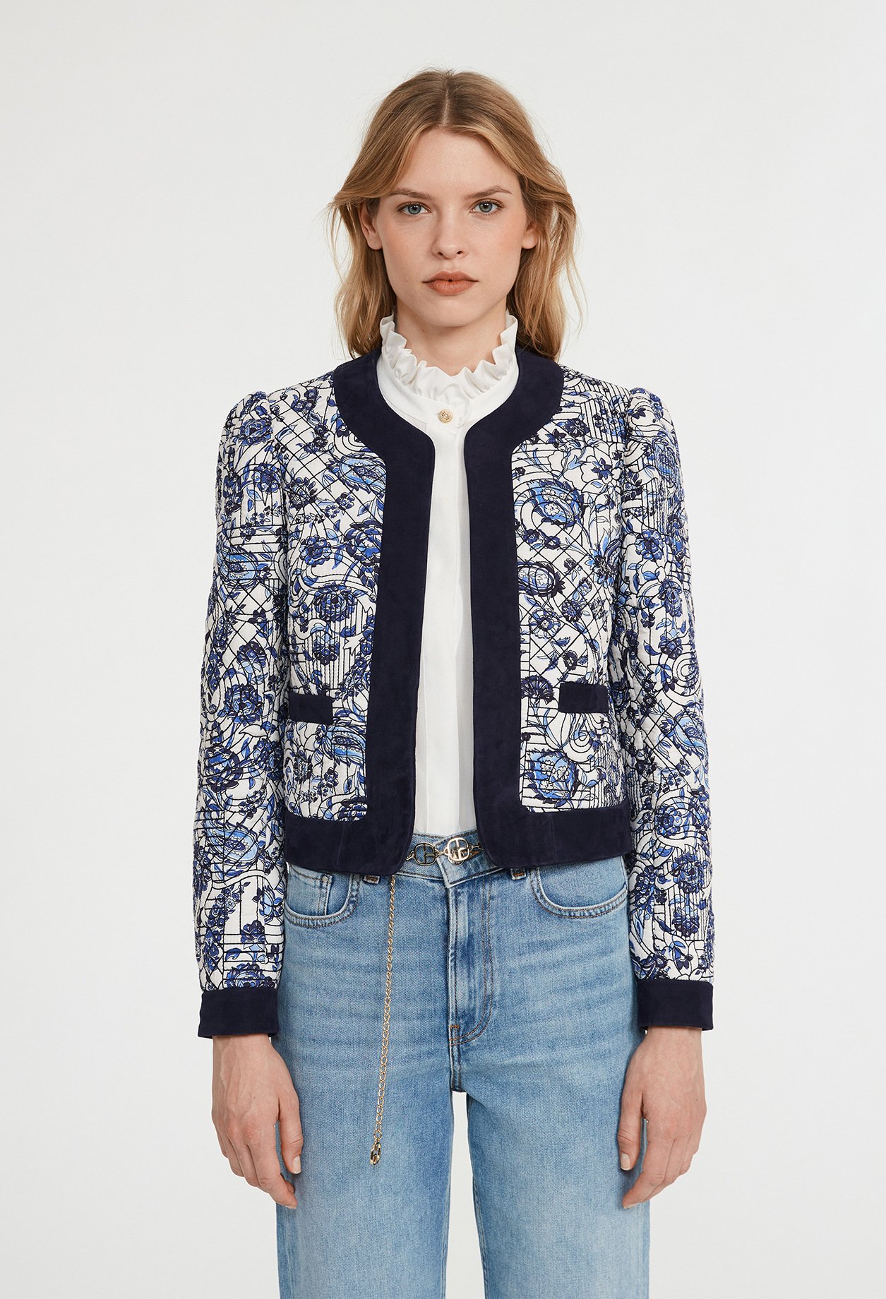 Blouson matelasse &agrave; motifs