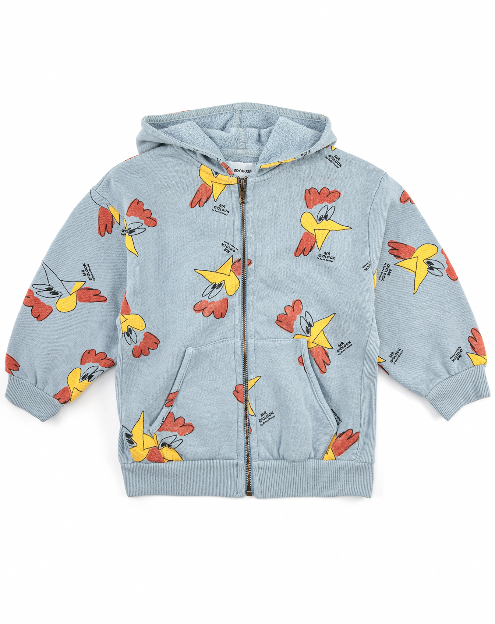 Kapuzen-Sweatjacke MR O'CLOCK AOP in light blue