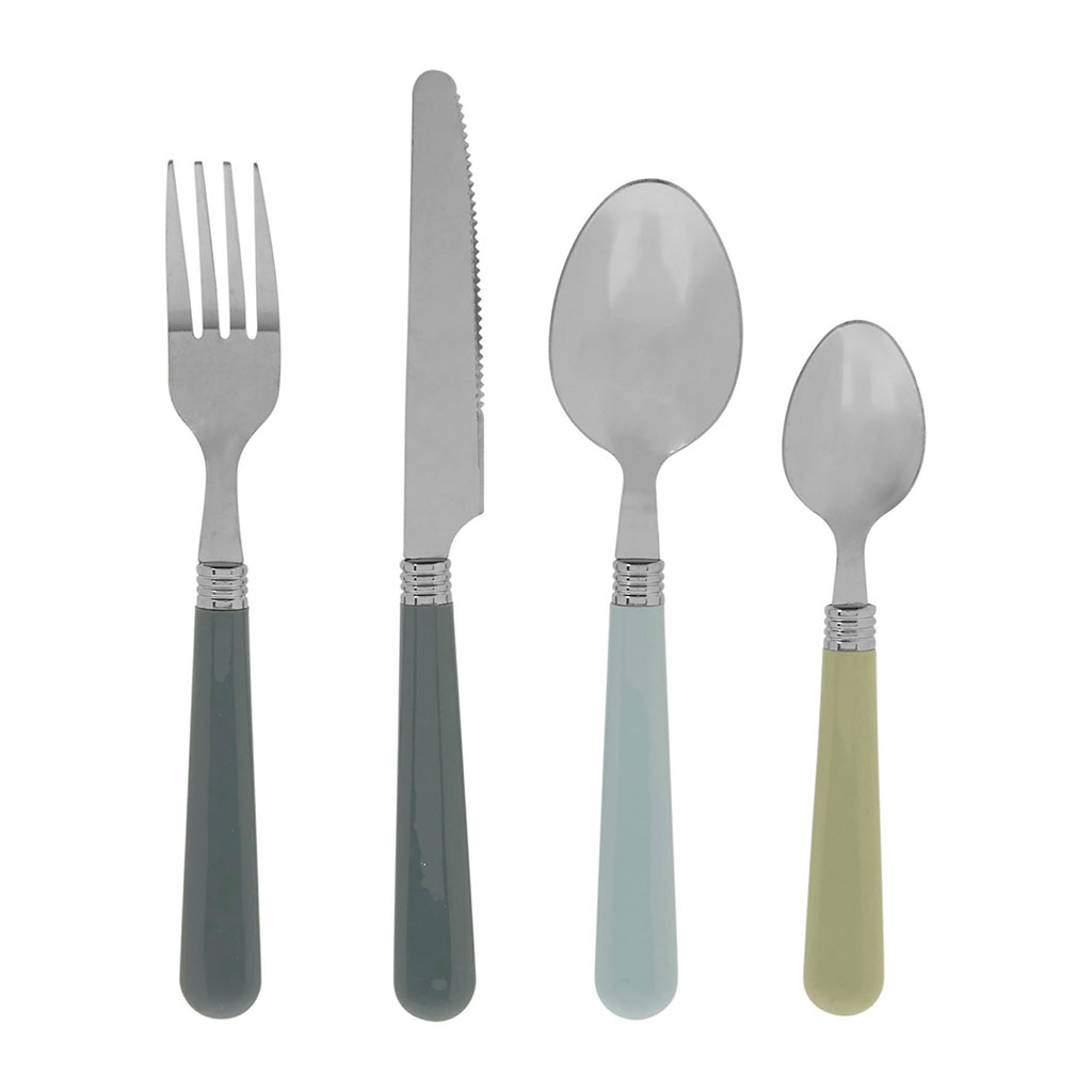 Ménagère 16 pièces inox et plastique