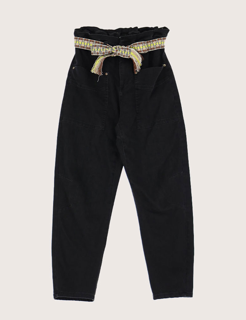 PLEASE JEAN COUPE BOYFRIEND CEINTURE NOIR