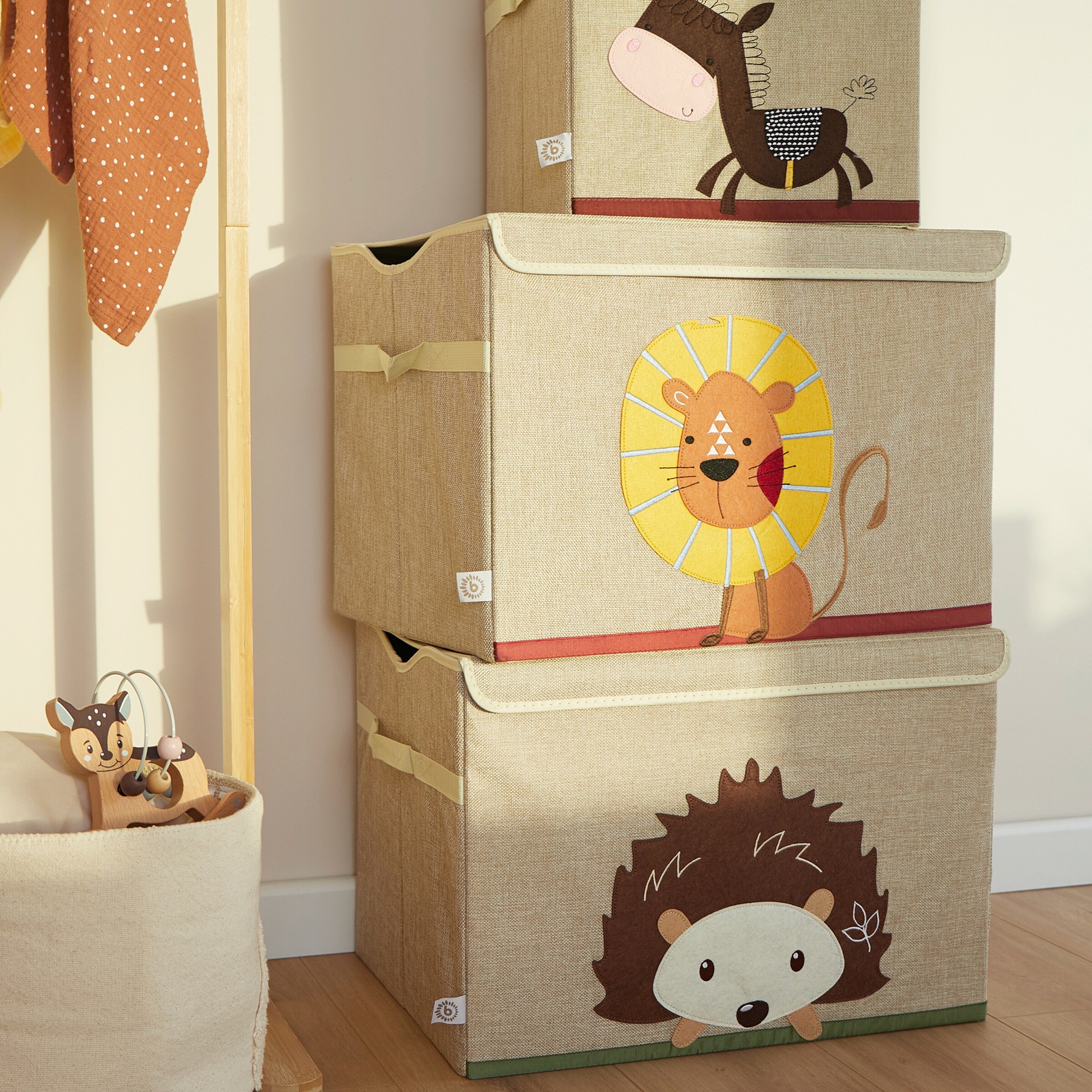 Bieco Aufbewahrungskiste 36x51x36 cm Löwe / beige / braun / orange