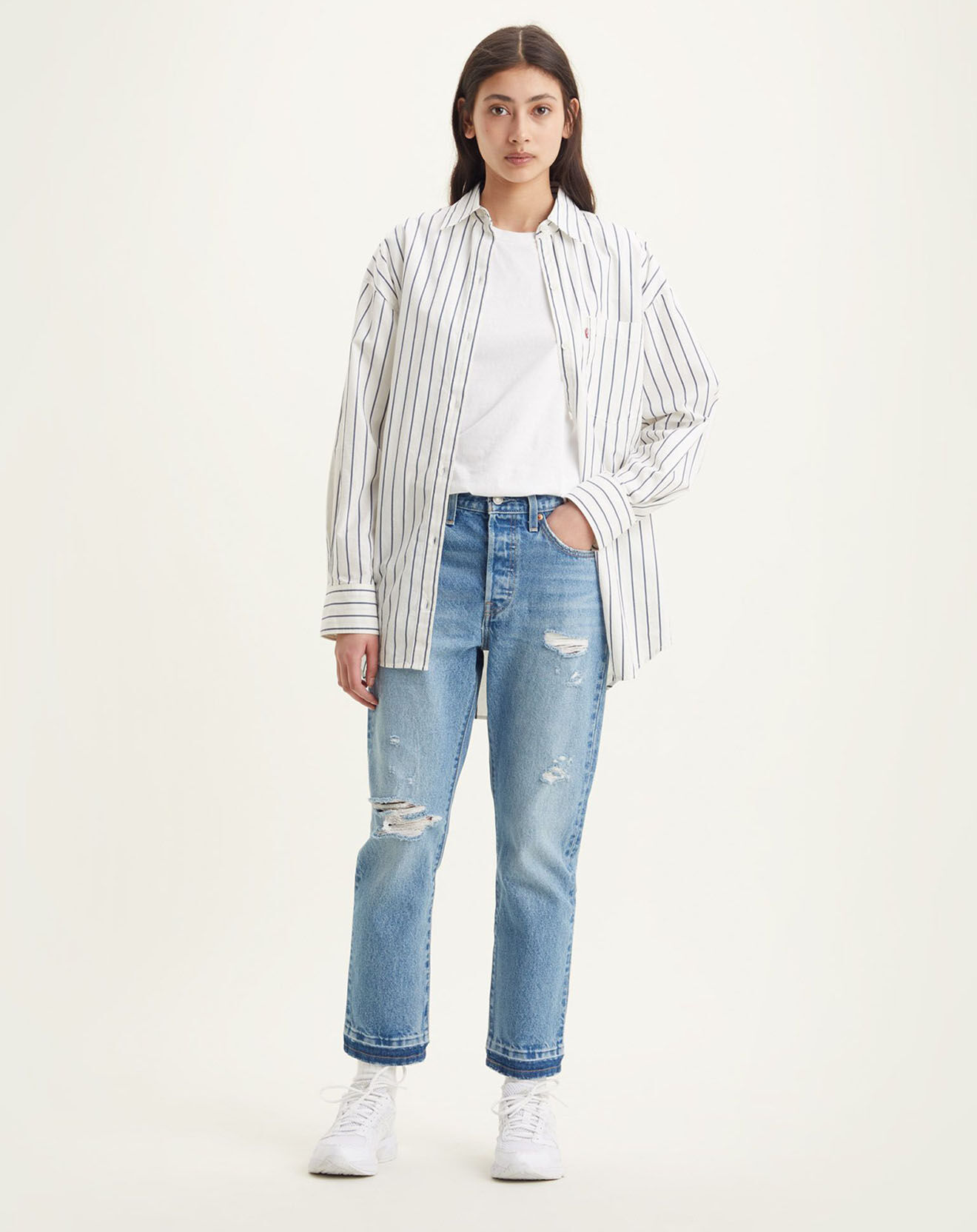 Levi's® Jean 501 Crop coupe droite bleu