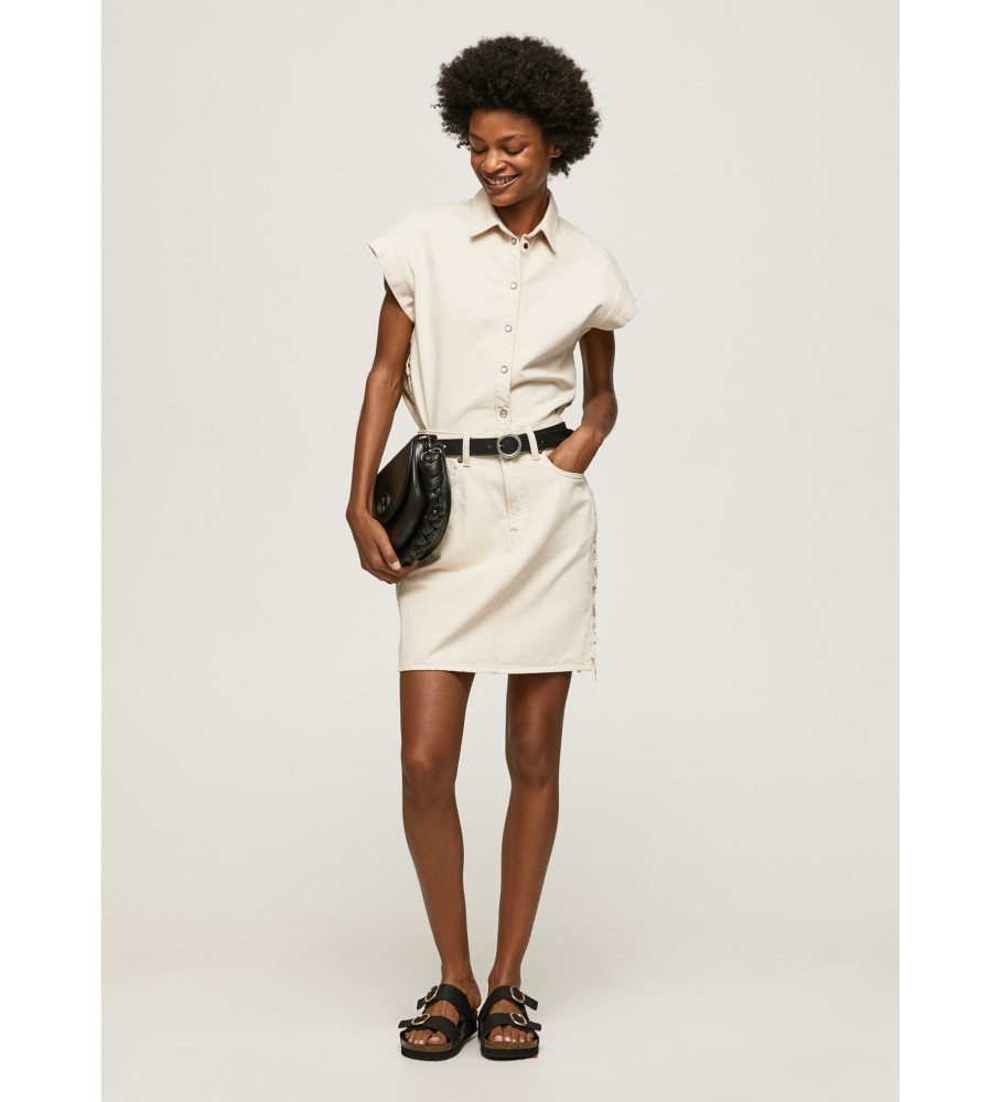 Saia de renda Lilly da Pepe Jeans, bege
