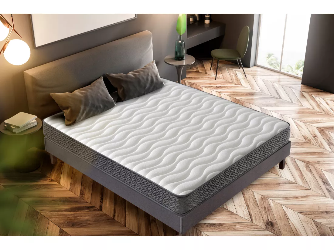 Matelas Mousse 160x200 Montecarlo - Ferme - Réversible - Côté Été/hiver - H15 Cm