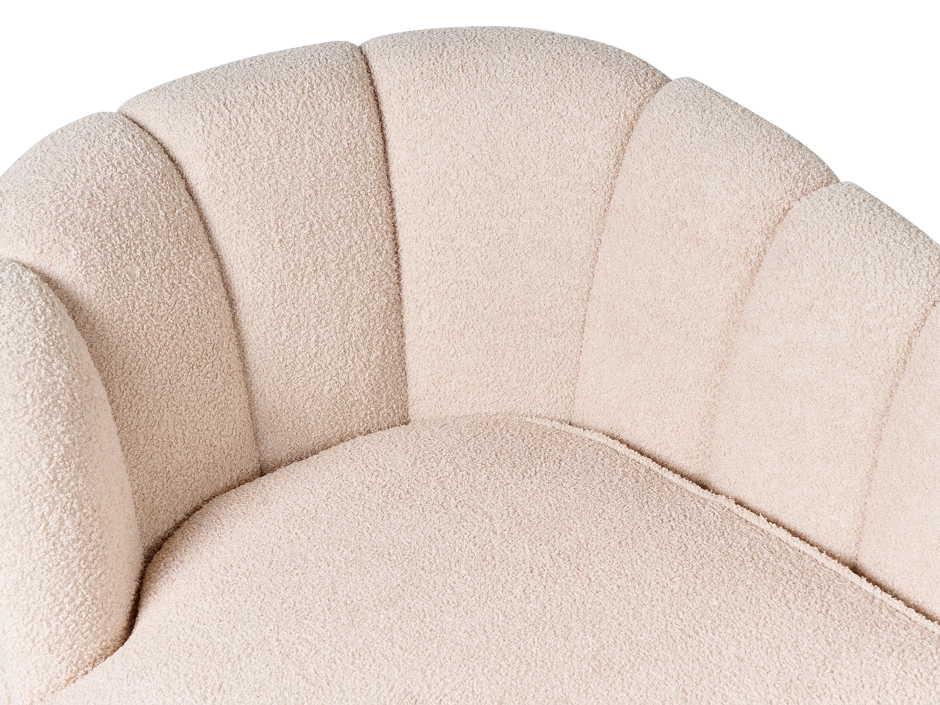 Linkszijdige chaise longue ALLIER Bouclé Lichtbeige