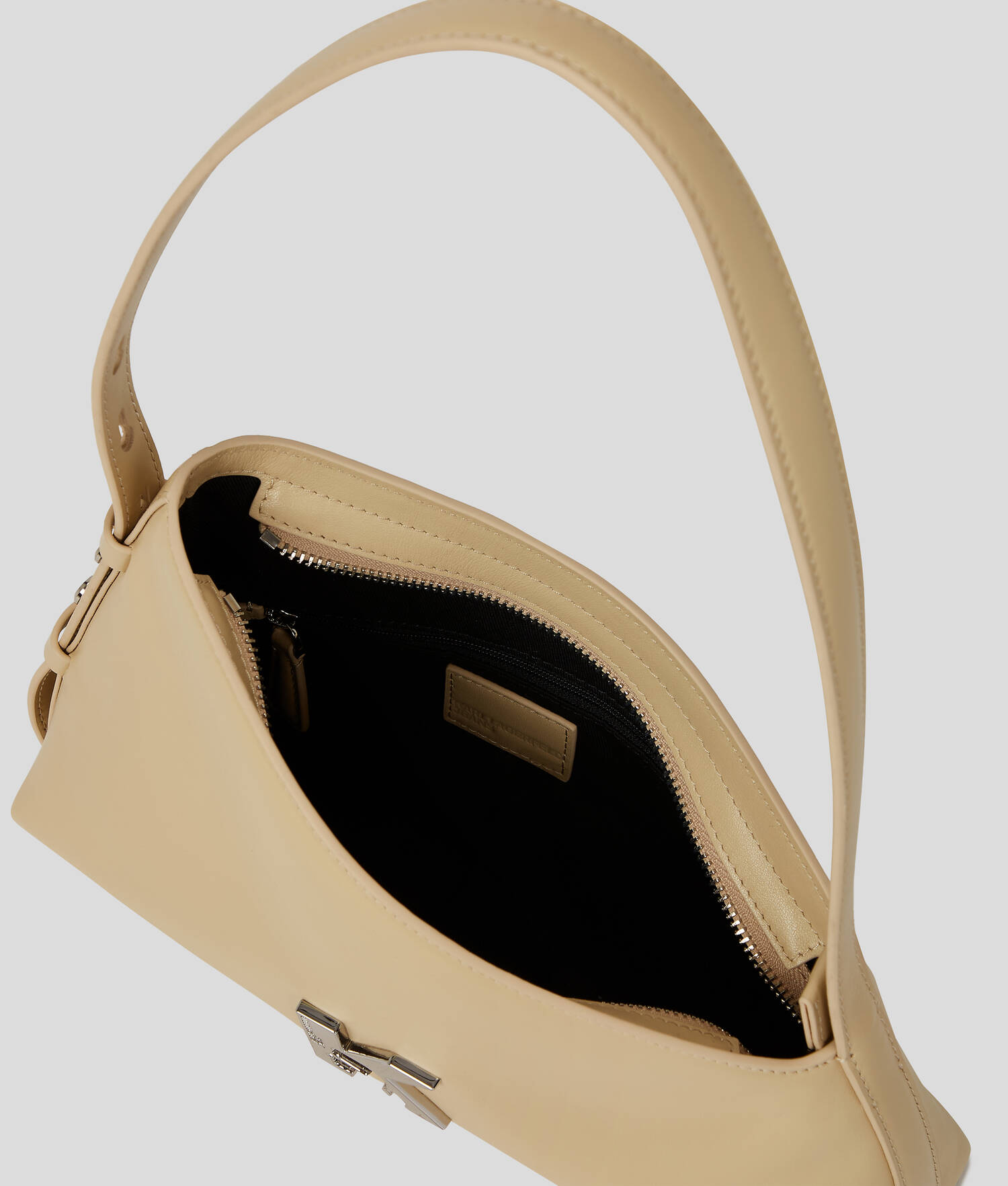 SAC PORTÉ ÉPAULE GÉOMÉTRIQUE EN CUIR - Galet