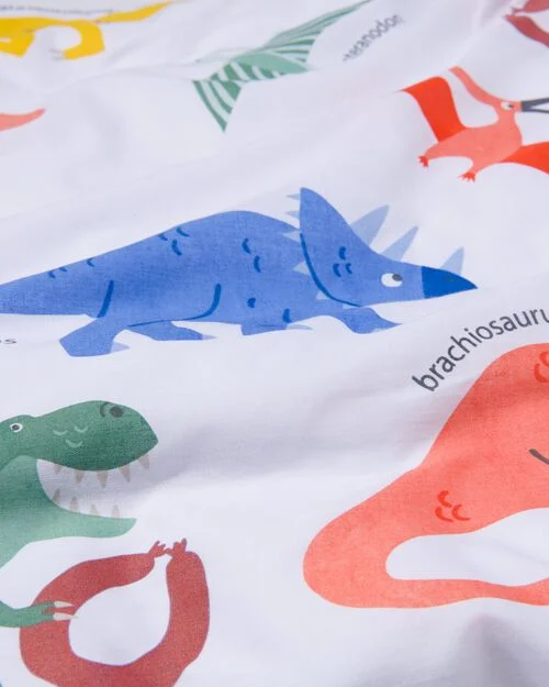 housse de couette coton doux enfant 140x200 dino