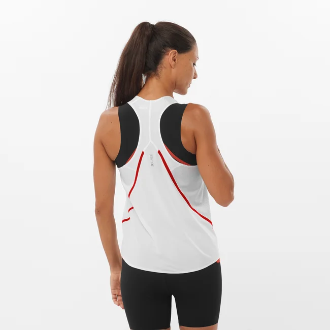 S/LAB SPEED  Tanktop Damen WHITE/DEEPBLACK
