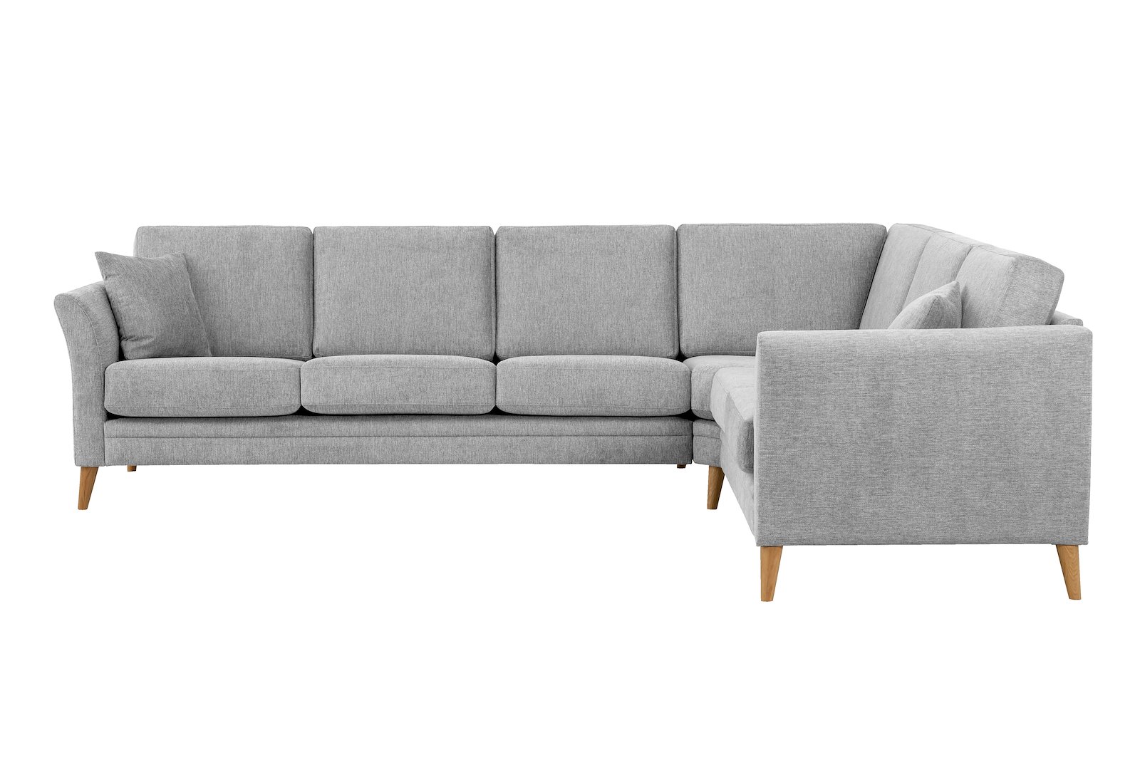 Eden hjørnesofa 32 hjørne i tekstil Brego 3 Grey med ben i eik natur (15137).