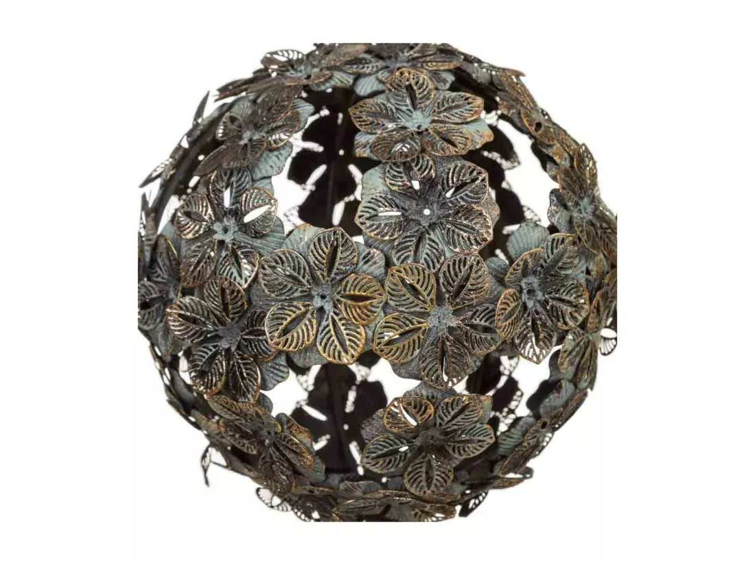 Décoration boule en métal doré 16.5x16.5x18h