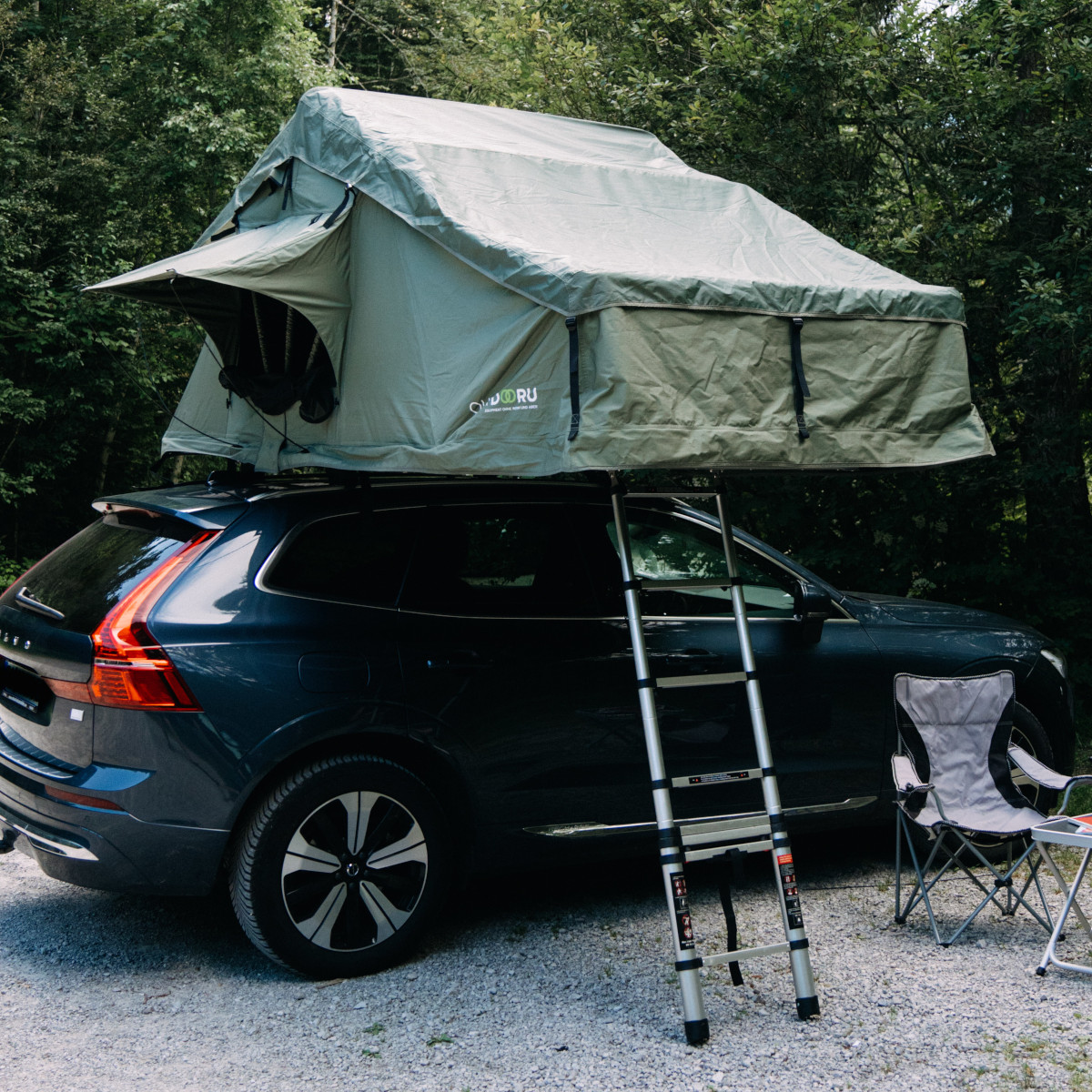 OutdoorU Family 3Pers daktent incl voortent & ladder - Green