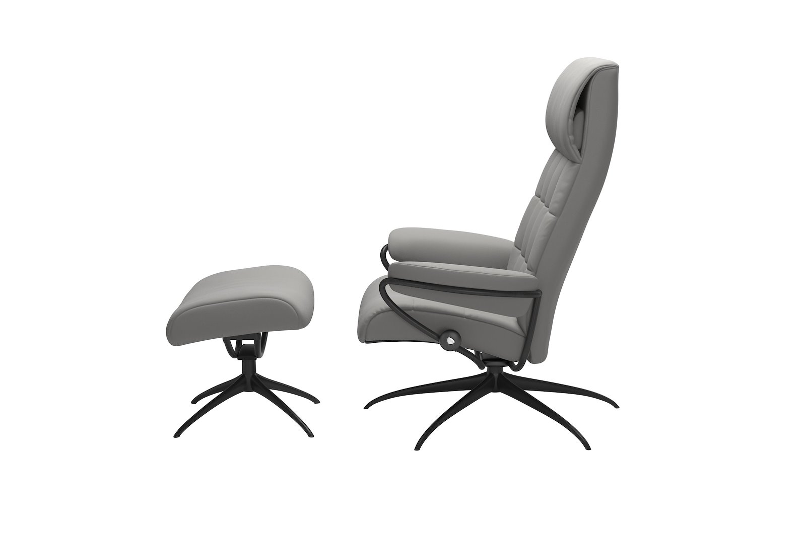 London lenestol m/krakk Hud Paloma Silver Grey - Star- Matt Black