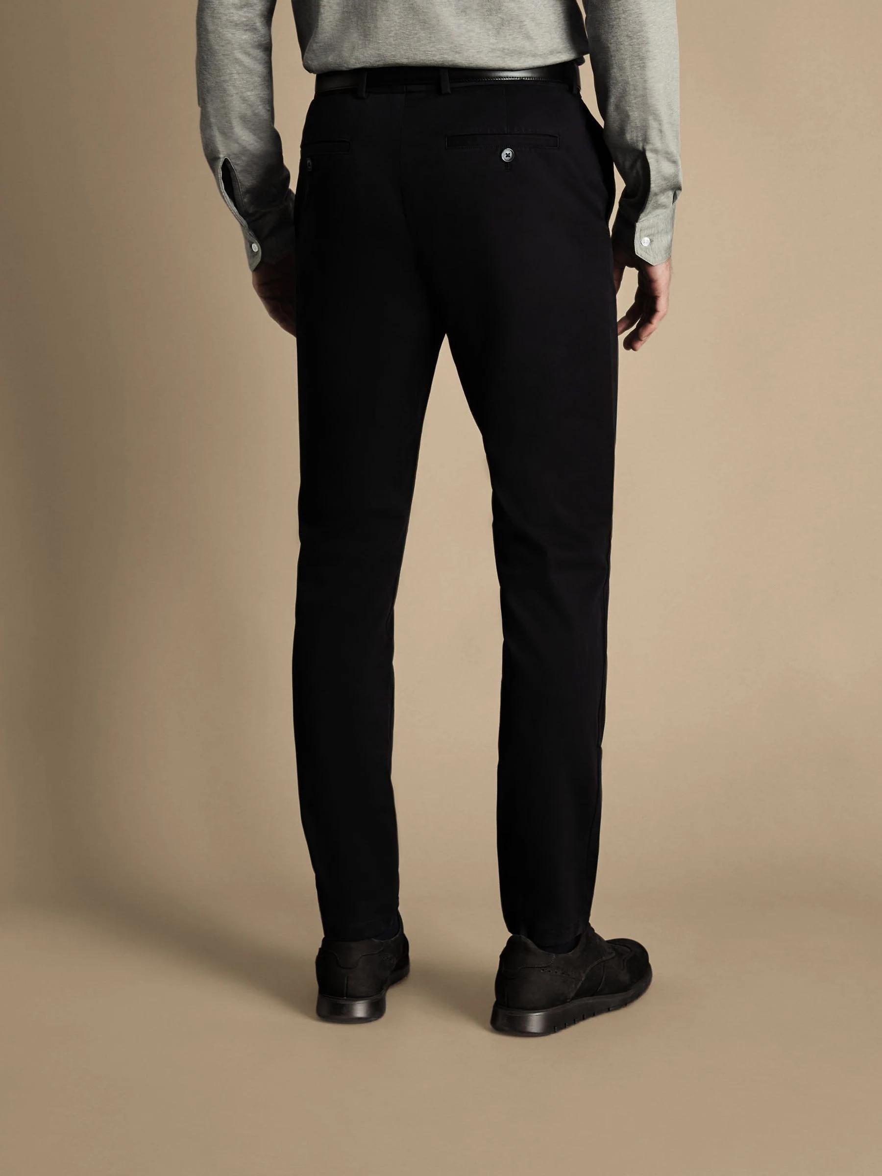 Zwart - Charles Tyrwhitt Classic Fit ultimate chino zonder plooien