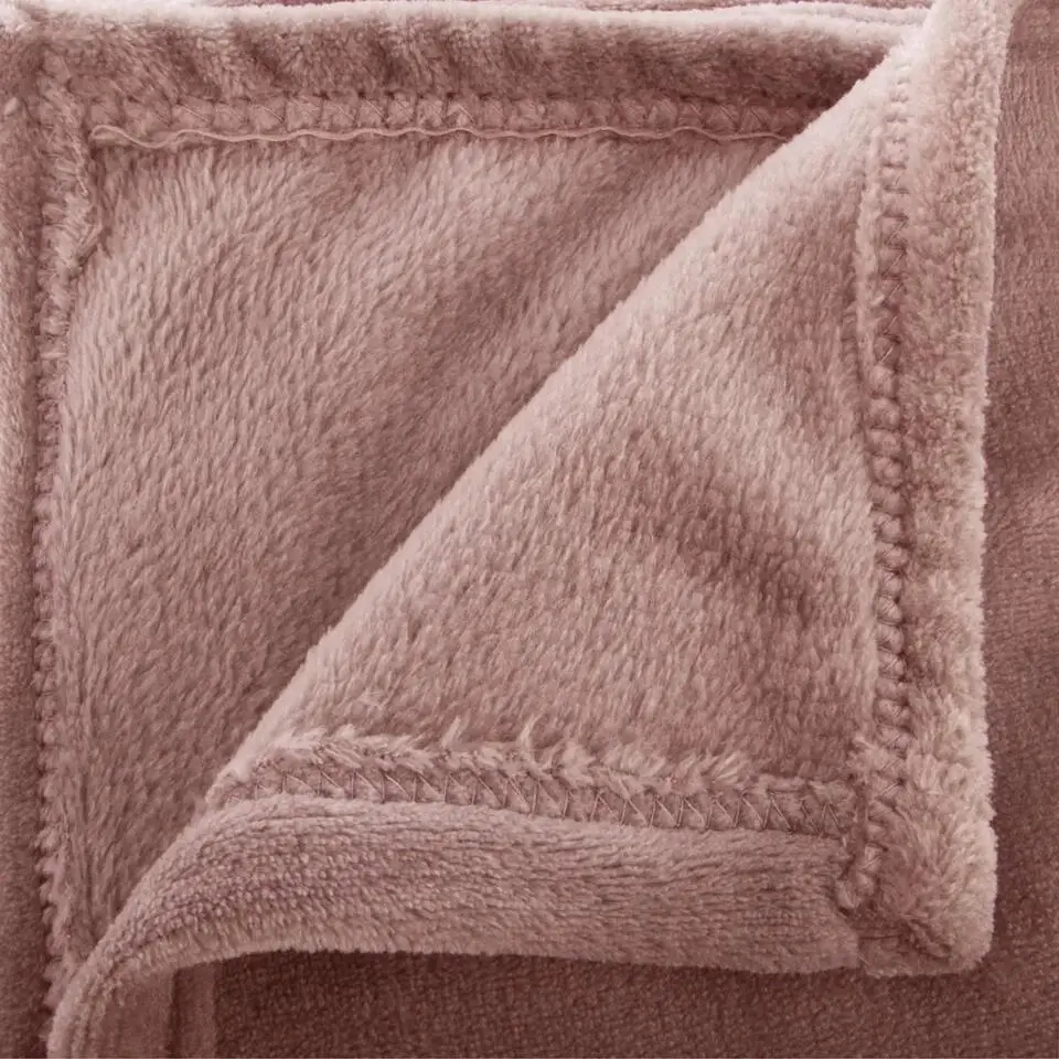 Atmosphera Plaid deken - oudroze - polyester - 125 x 150 cm
