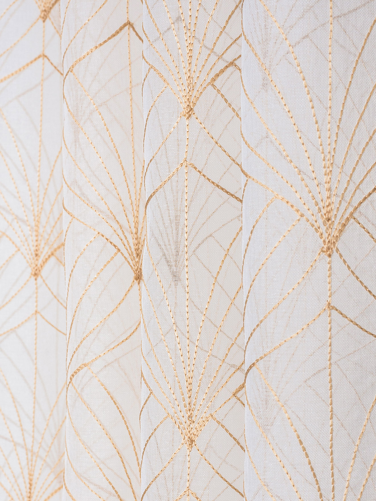 Panneau voilage broderies feuilles