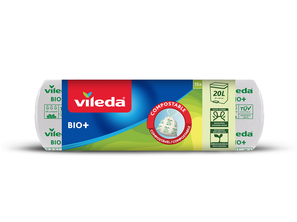 SACOS DE LIXO VILEDA COMPOSTÁVEL 20L 15UN