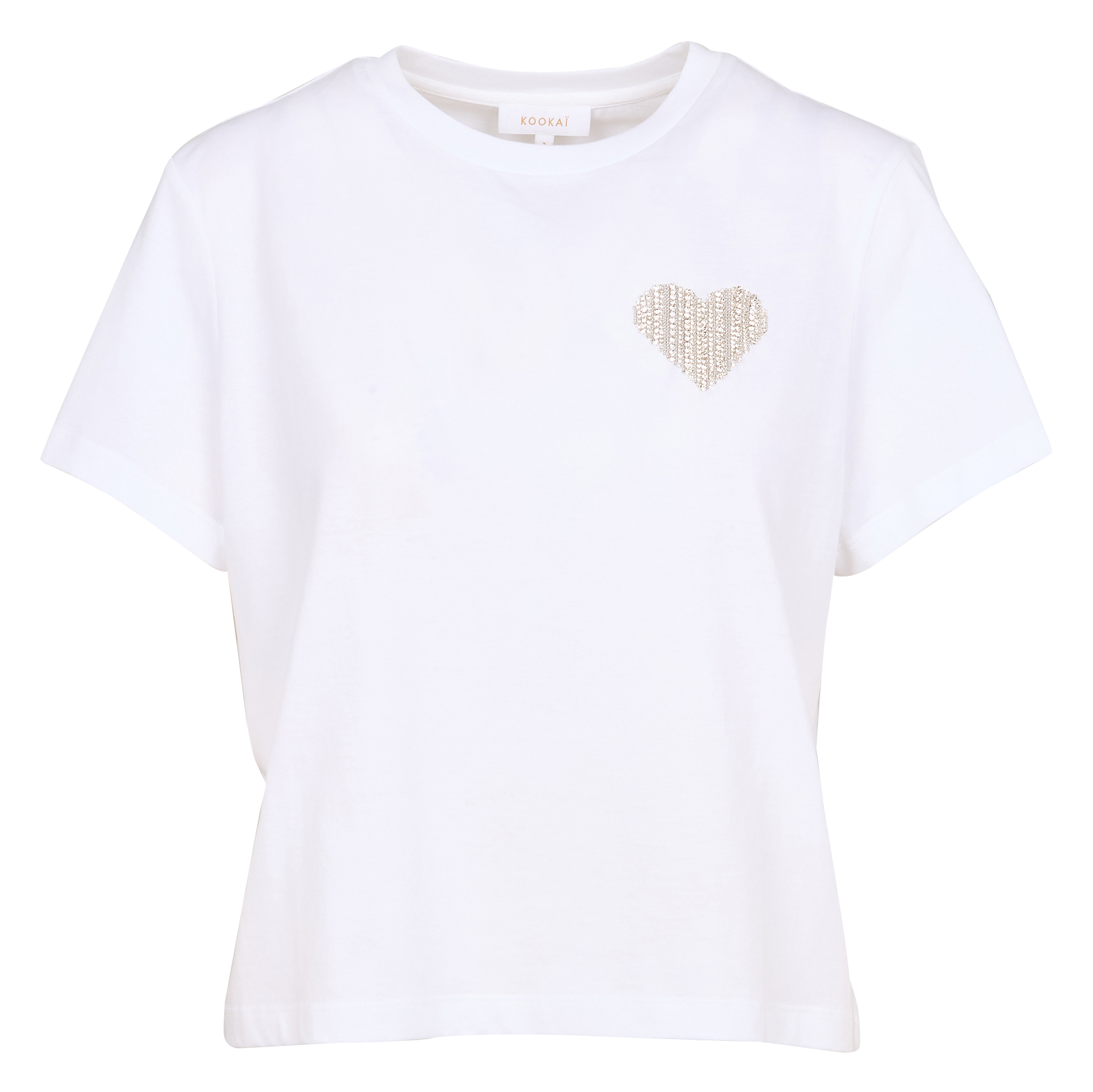 LUNA - Tee-shirt droit col rond en coton | Blanc