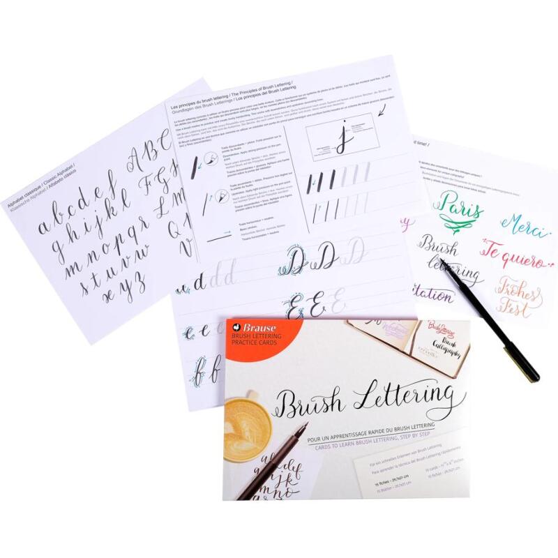 Feuilles d'apprentissage au Brush lettering.