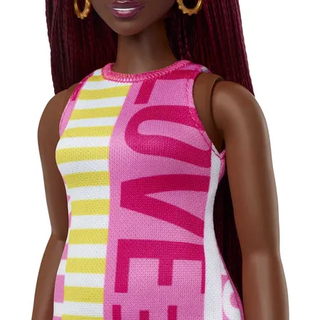 Barbie Fashionistas Puppe im ärmellosen Kleid mit „Love“ Aufschrift