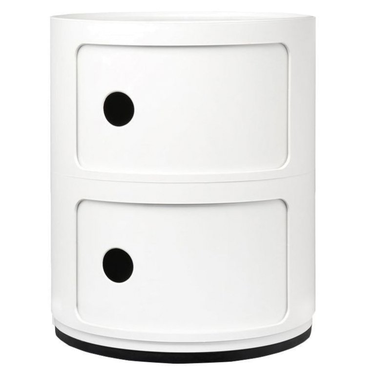 Kartell Componibili kast nachtkastje medium (2 comp.) Ø32 wit