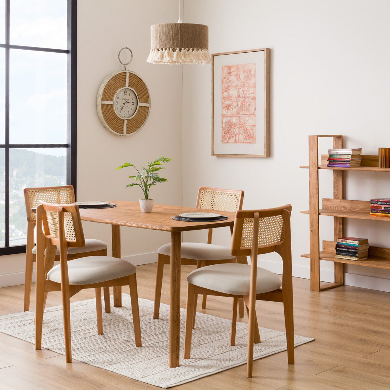 Homitis Table à manger BN noyer - 139x78x74x5 cm