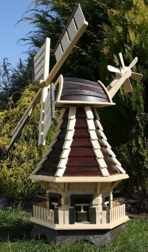 Schöne Windmühle, Windmühlen mit Solar braun/Natur Typ 1