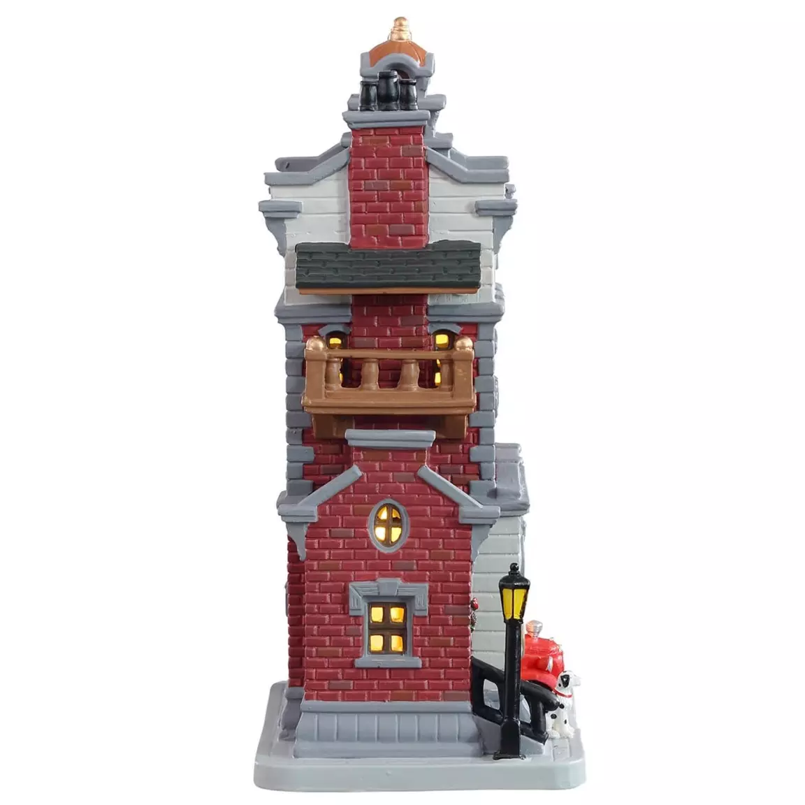 Village de Noël Lemax à piles lumineux Caserne des pompiers