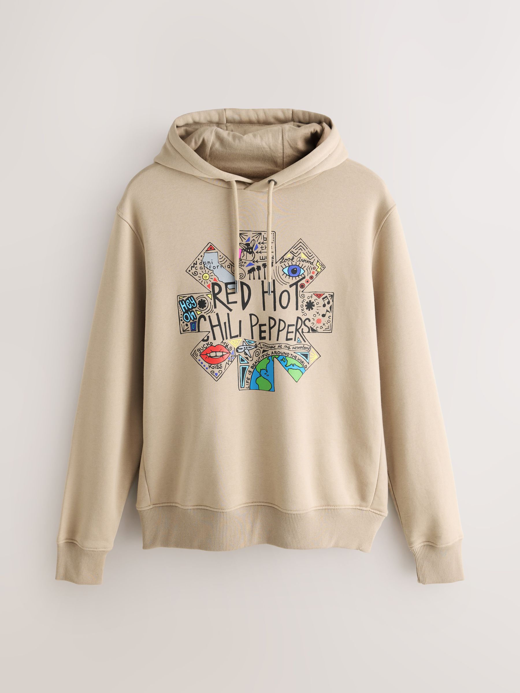 Neutraal kiezelkleurig - Red Hot Chilli Peppers Graphic Licence Hoodie