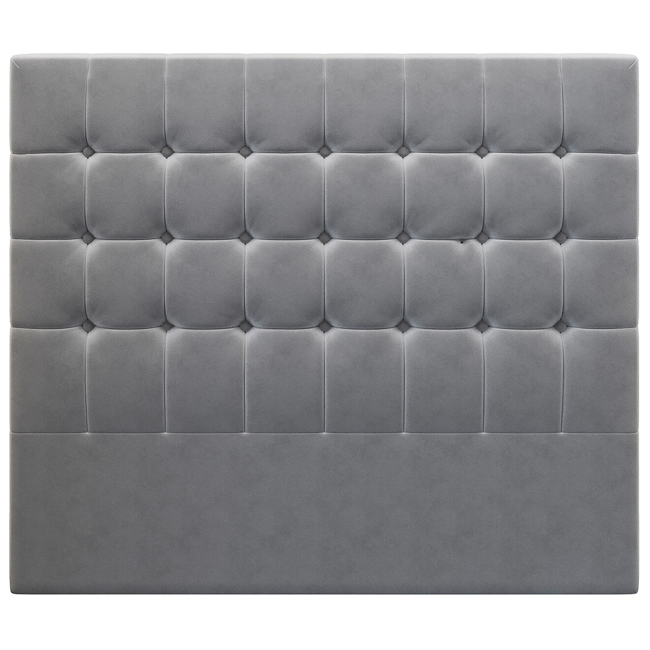Kooko Home Tête de lit en Velours Sol grise - 160x120 cm