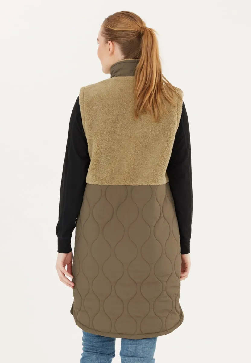 Weather Report Hollie W Long Quilted Vest Travertine