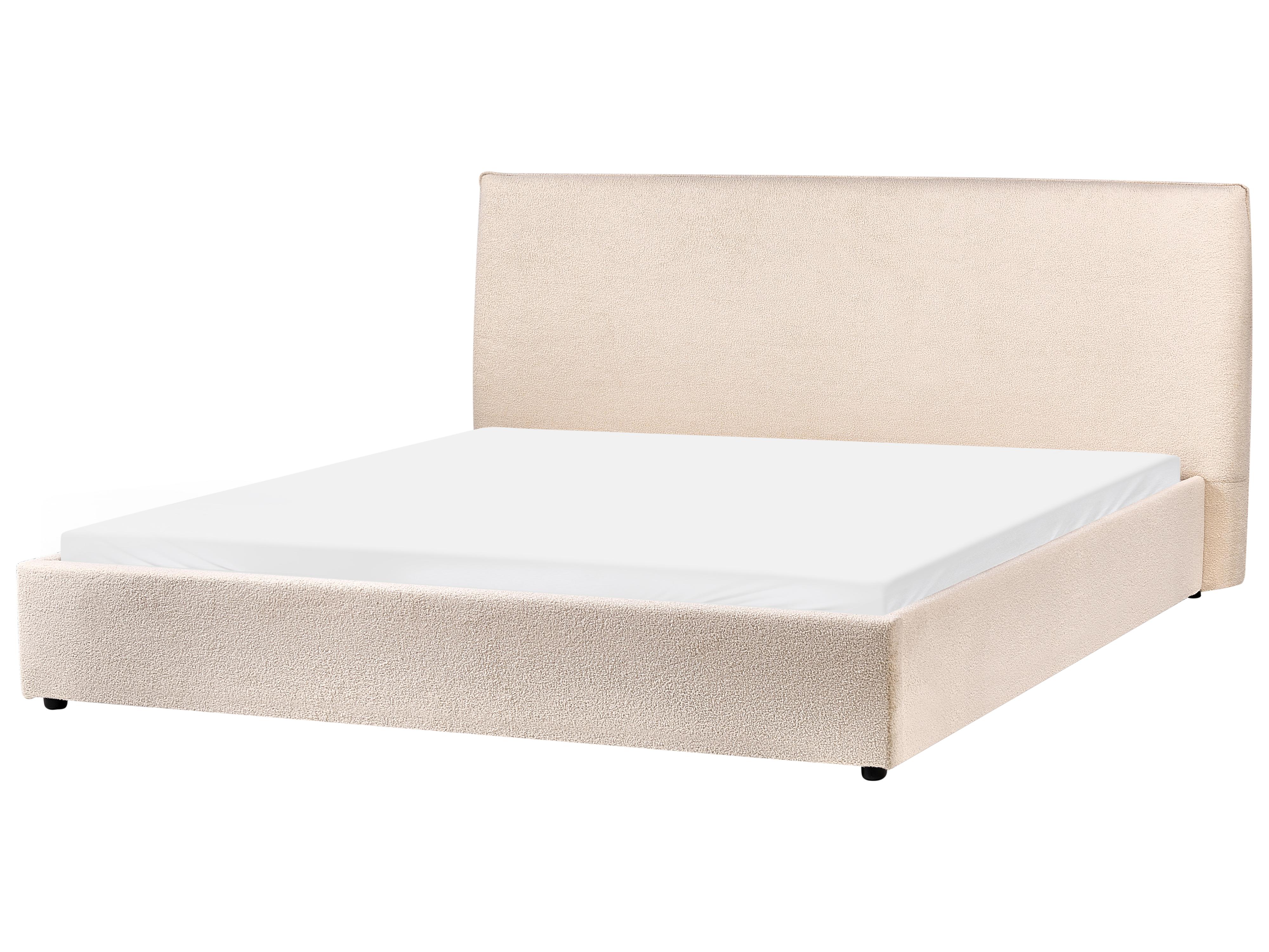 Bed Bouclé LAVAUR 180 x 200 cm Beige