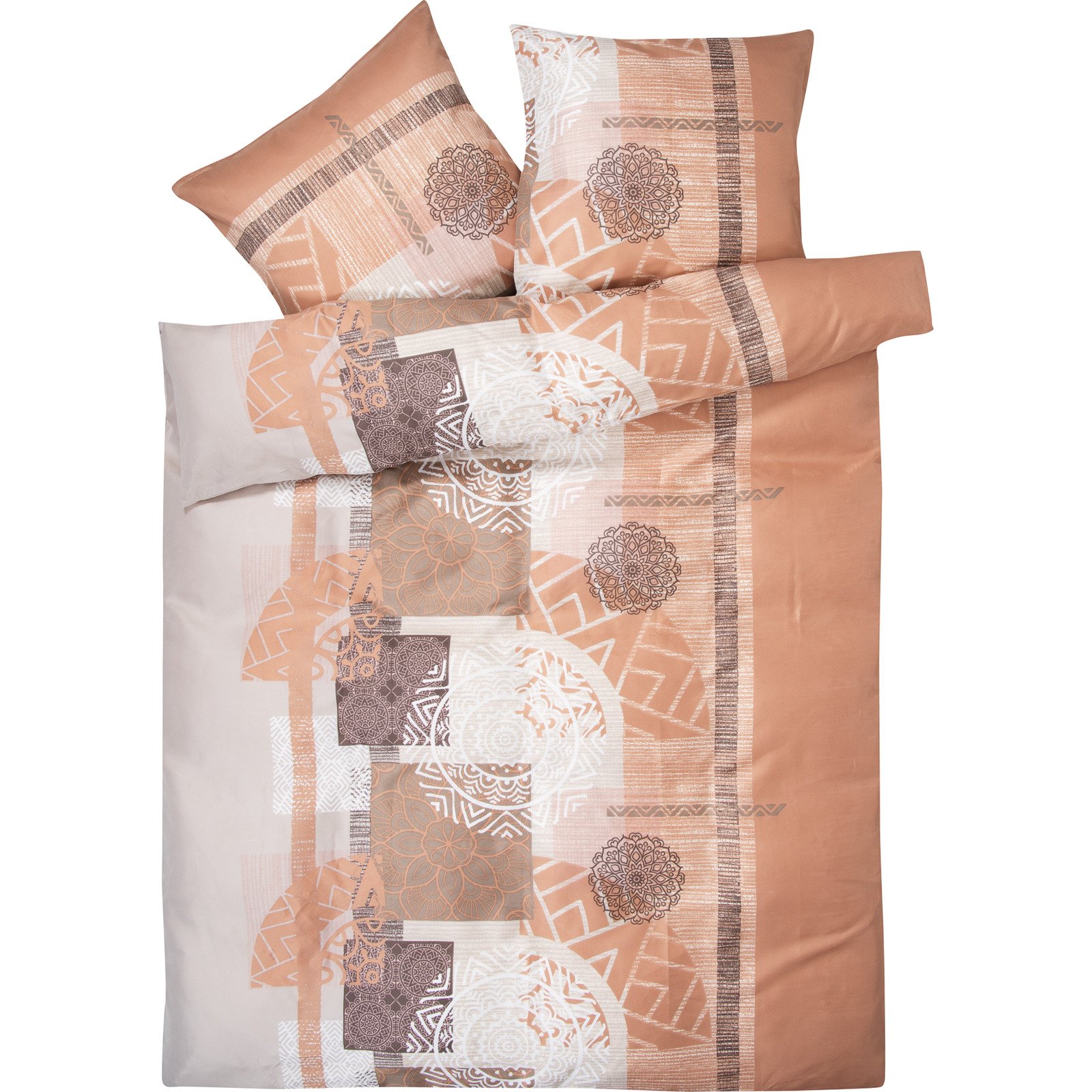Bettwäsche Micro-Polyester beige 160x210 65x100 Bettanzug Nord