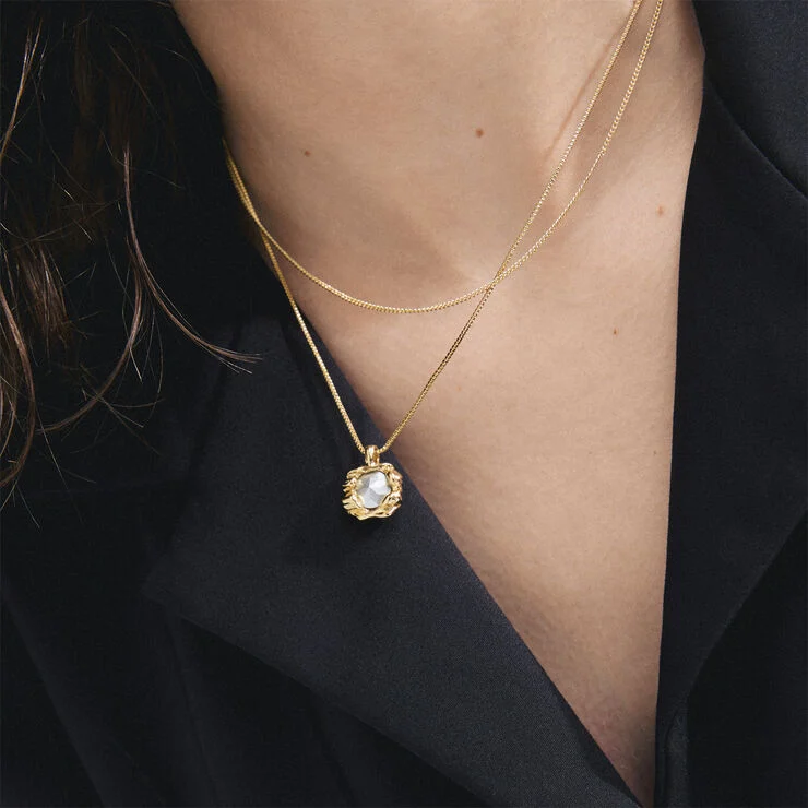 Pilgrim FEEL recycled necklace 2-in-1 set gold-plated Guld