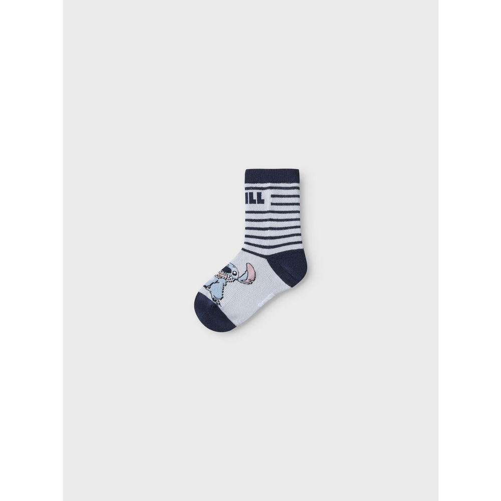 Køb Name It Dusty Blue Nmmjermaine Stitch 3P Strømper Wdi