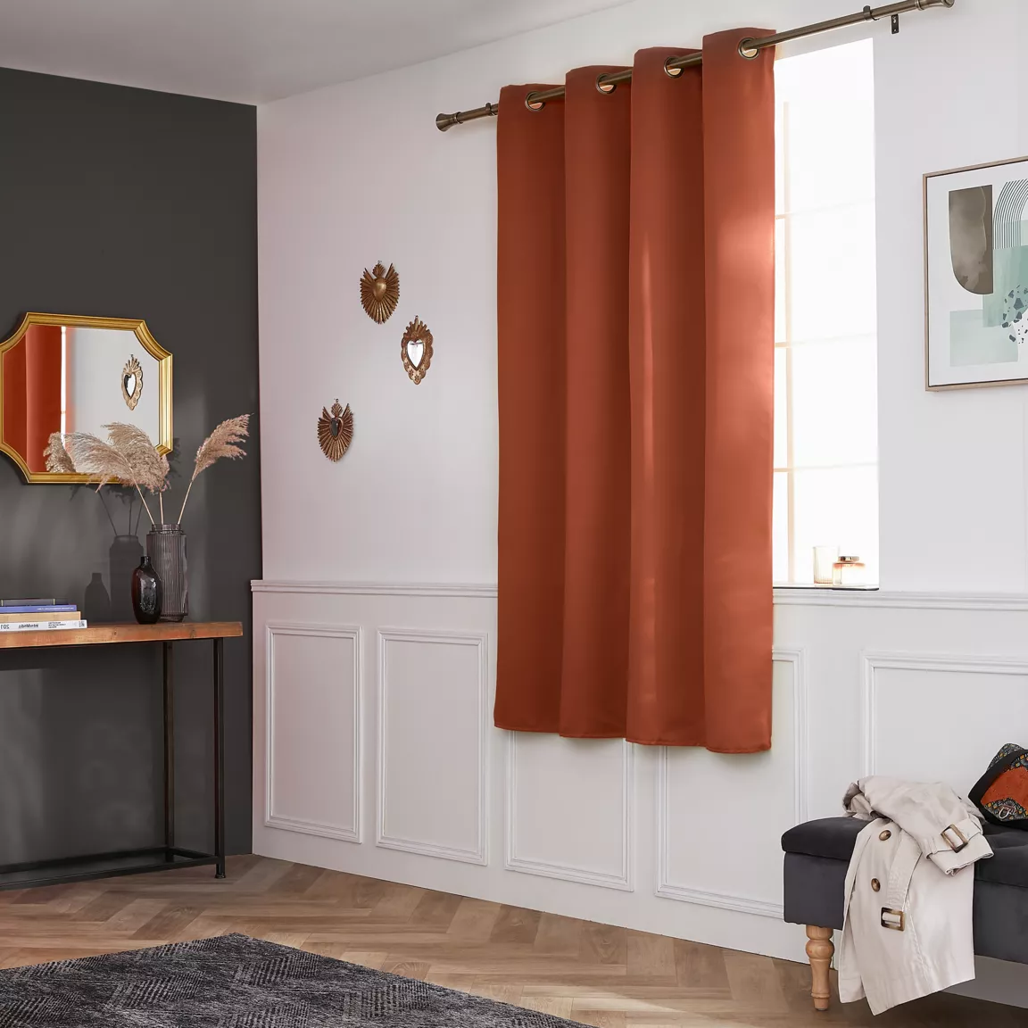 Rideau obscurcissant (140 x 180 cm) Dark Terracotta