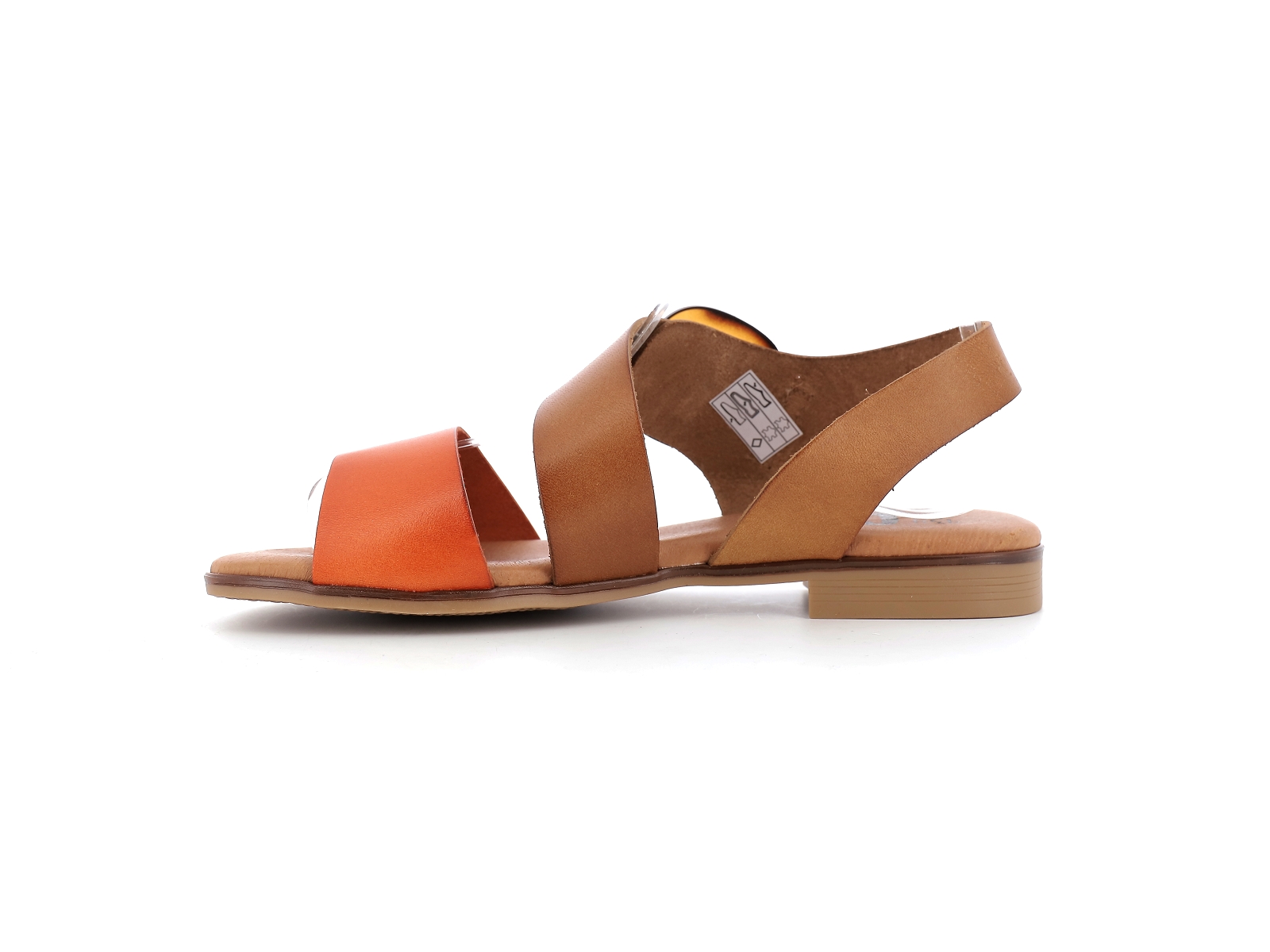Chaussures du chateau-3020 Cuir Marron-Orange