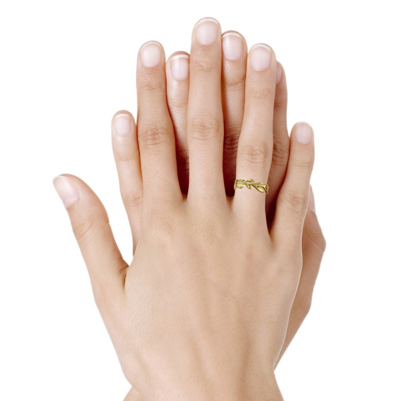 Bague Plaqué Or Feuillage