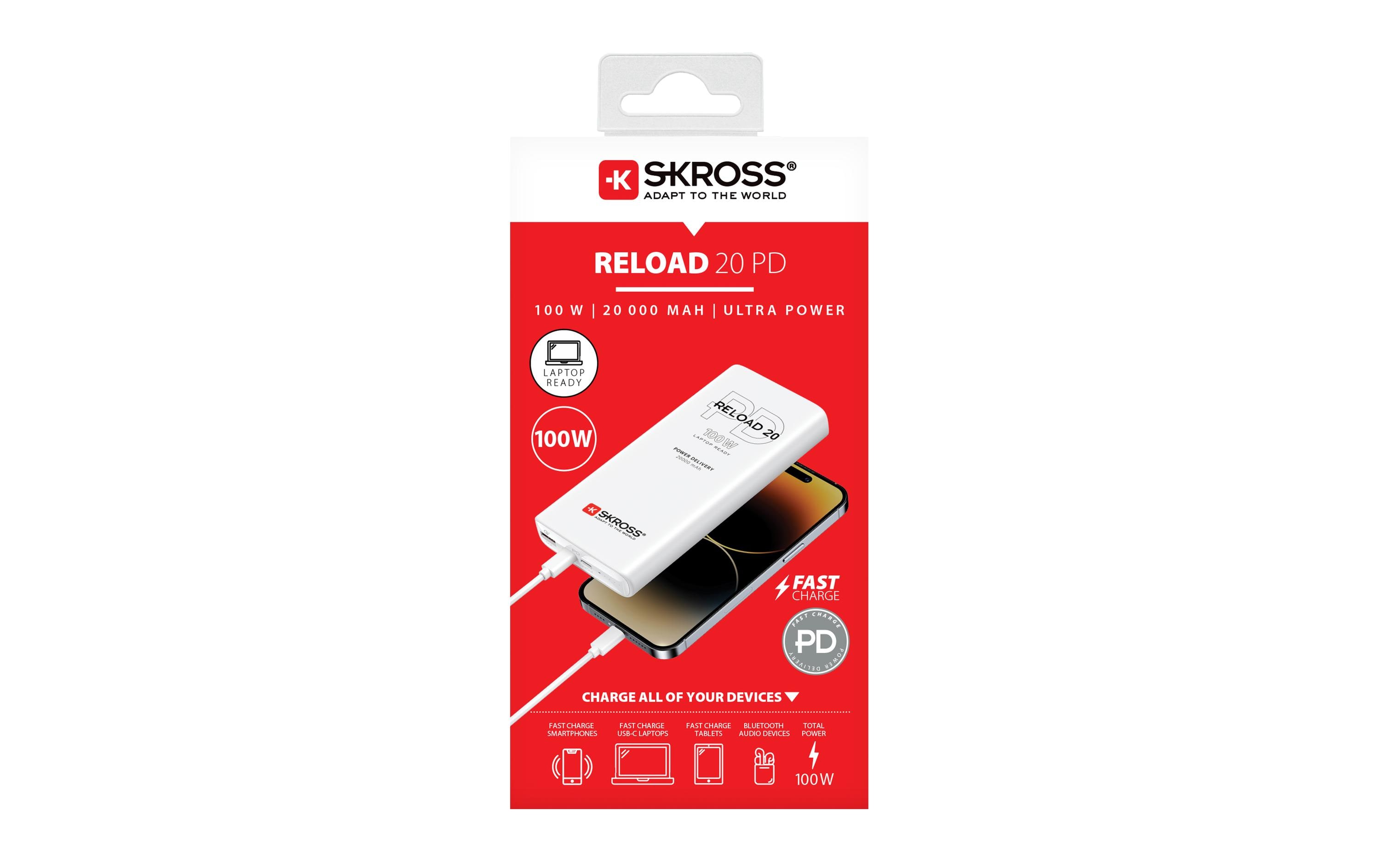 Powerbank Reload 20, 100 W PD, 20000 mAhKompakte, leistungsstarke und elegante Powerbank
