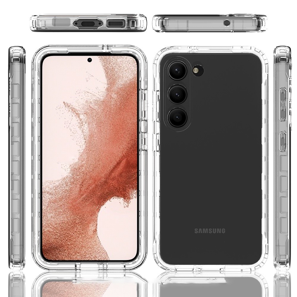 (2-tlg.) Samsung Galaxy S23 5G Hybrid TPU Hülle mit PET-Schutzfolie - Transparent