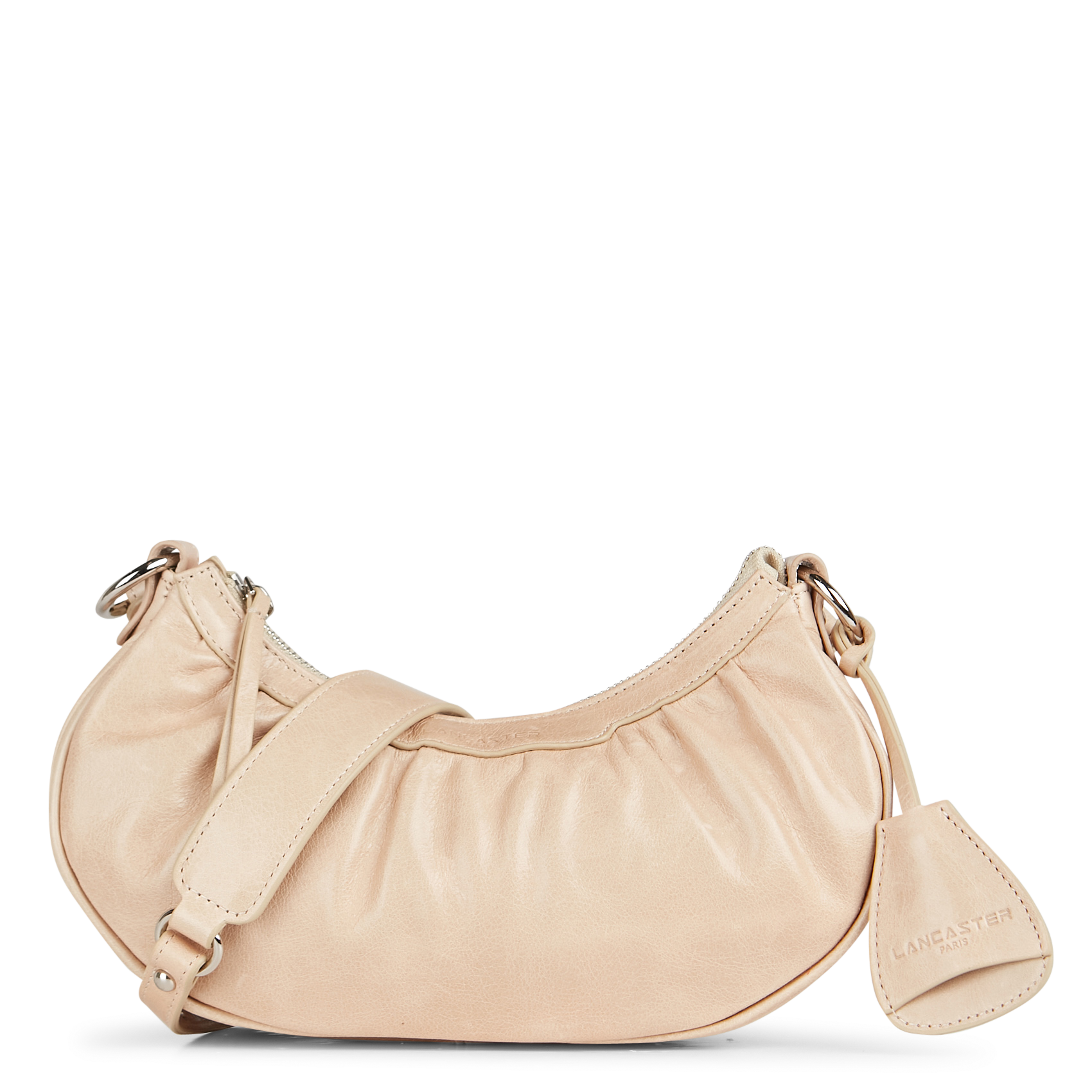 RETRO & GLAM - Sac demi-lune en cuir | Beige