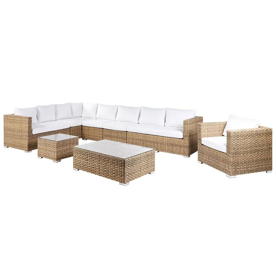 Loungeset XXL voor 8 - Lichtbruin - PE rotan