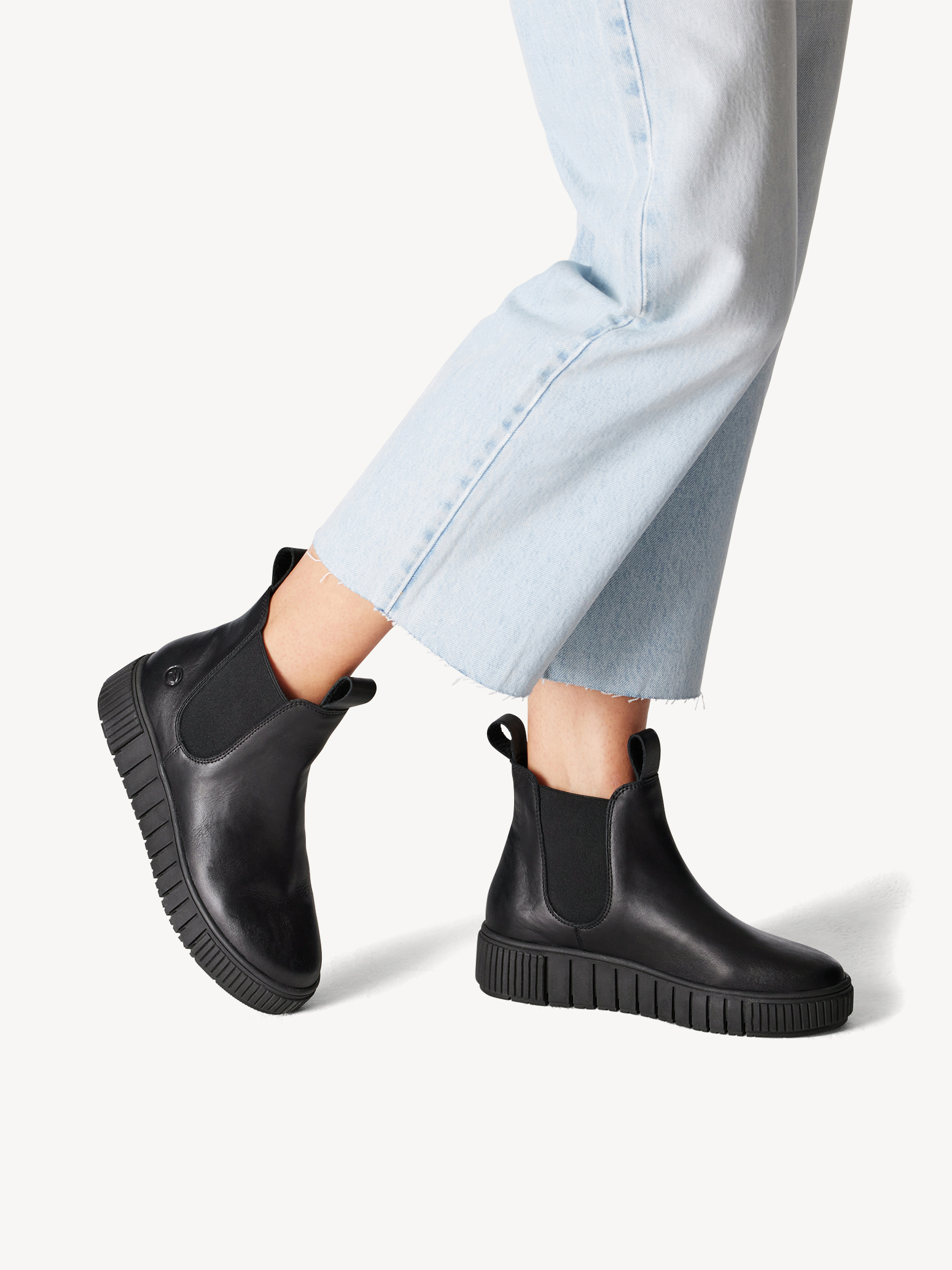 Leren Chelseaboot - zwart