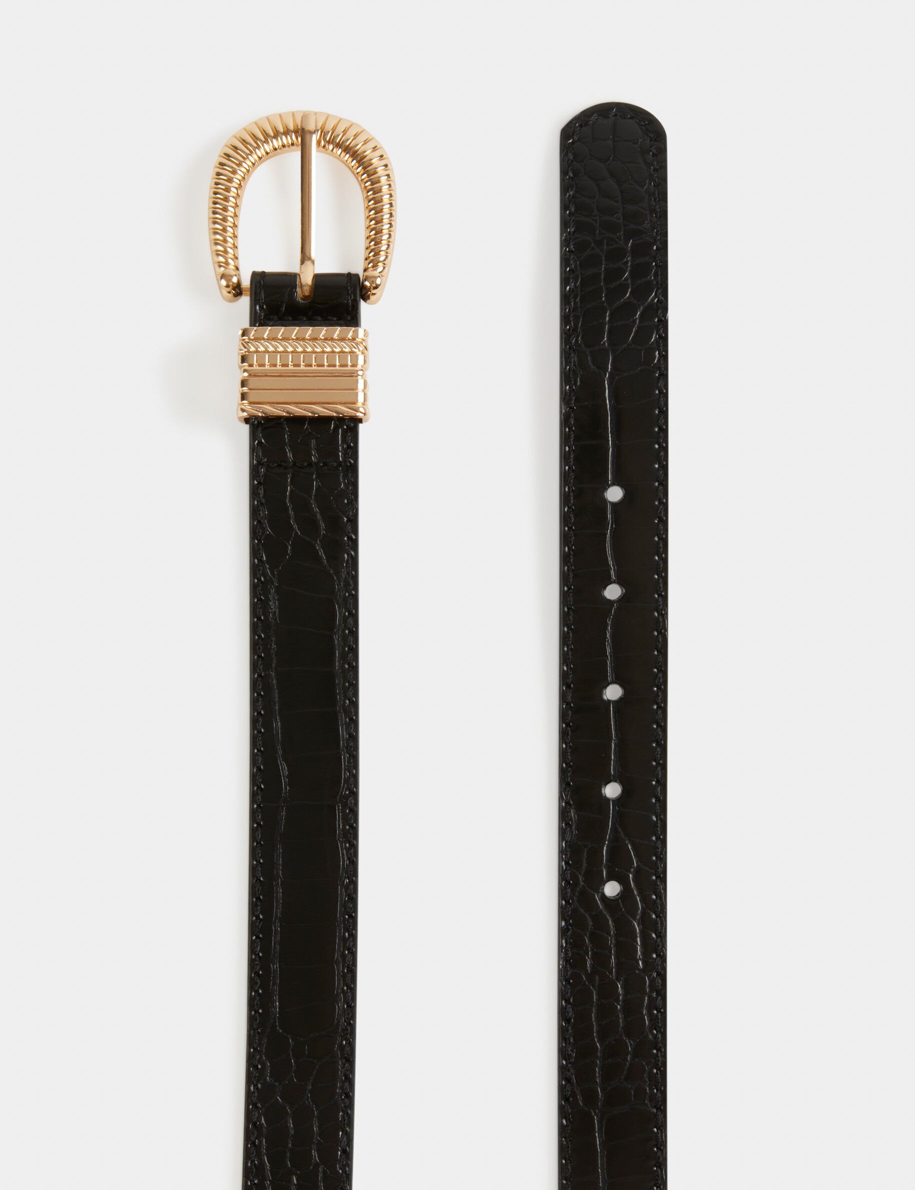 Ceinture aspect croco noir femme - noir