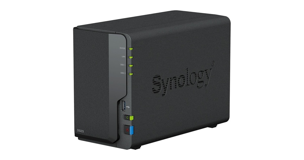 SynologyDiskStation DS223 nas  (Zwart, 1x 1GbE LAN, 3x USB 3.2 Gen 1)